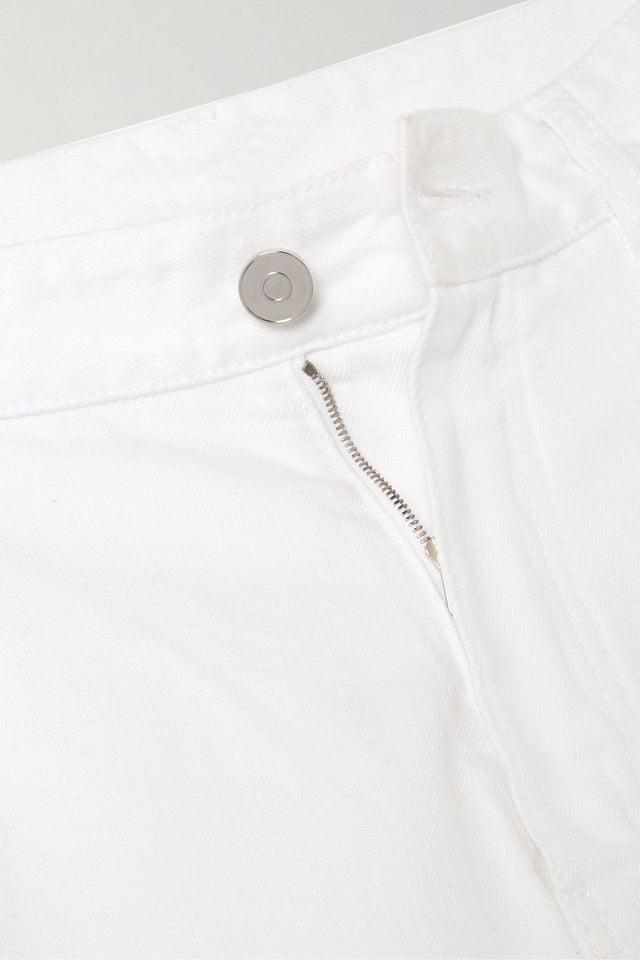 Ruffled Mid-Rise Wide-Leg Jeans